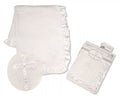 Baby White Fleece & Christening Blanket with Cross