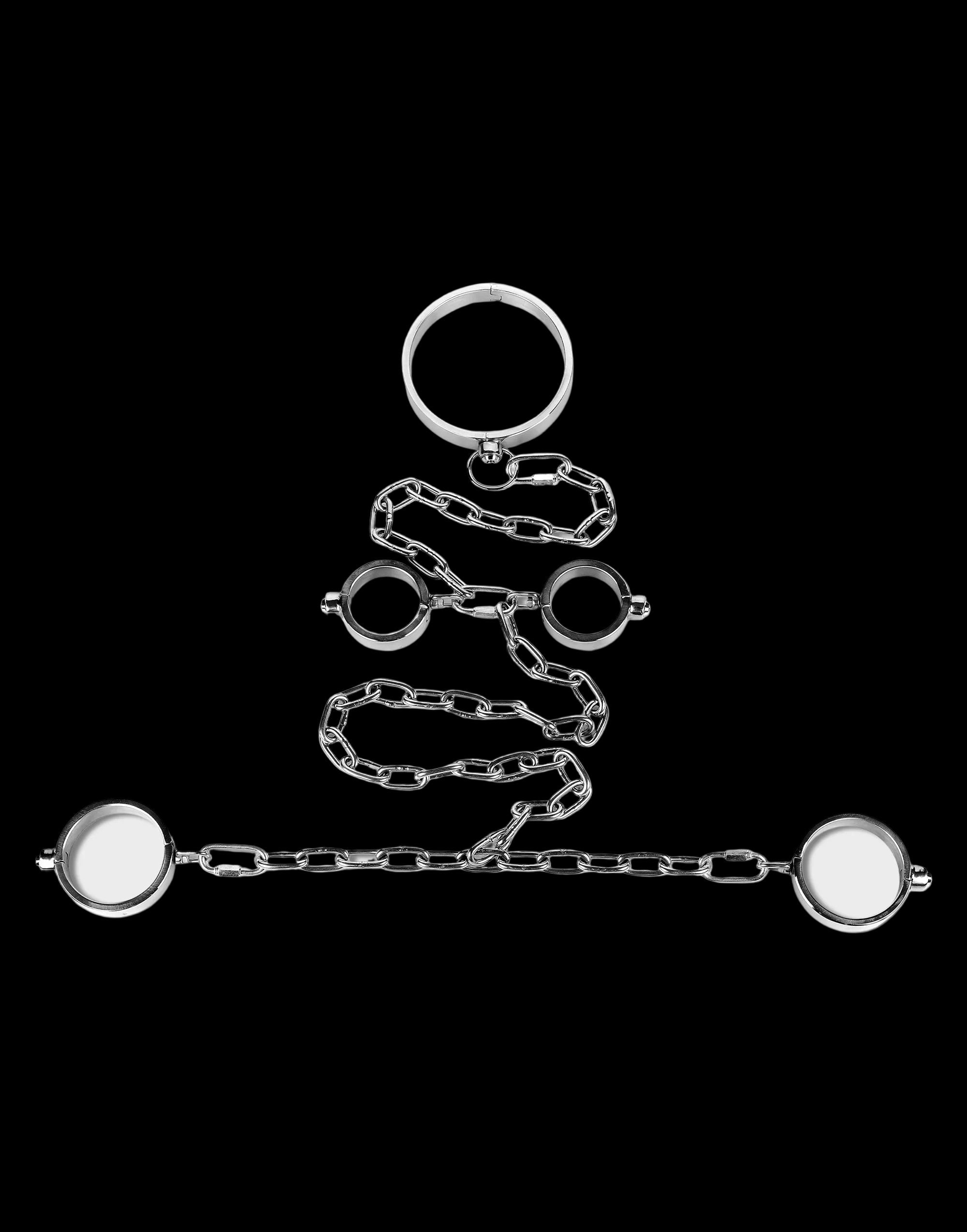 Stainless Steel Neck, Wrist, and Ankle Restraints (Push-Button Lock)