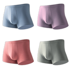 4Pcs Modal Pure Color Thin U Convex Boxer Briefs For Men