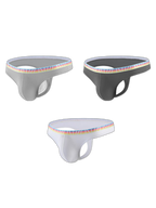 3 Pack Men's Ice Silk Middle-Rise Summer Thongs