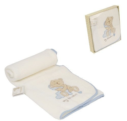MY BLANKET by Button Corner Embroidered Boxed Gift for Baby Boy