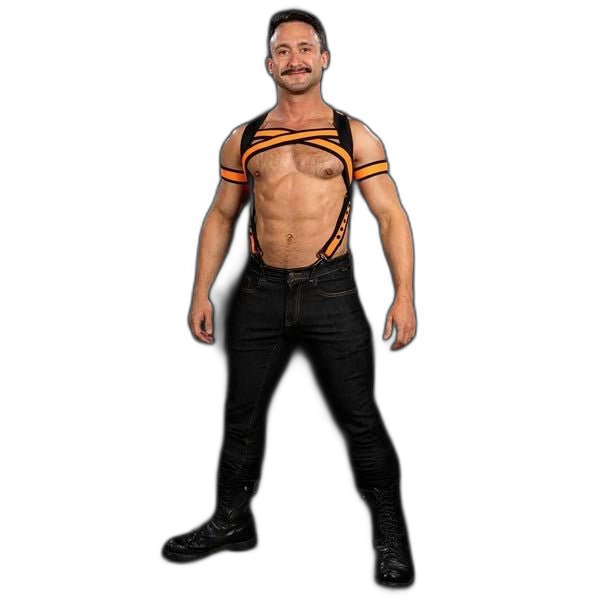 Mr.S Leather X-Factor Bold Color Body Harness | Orange