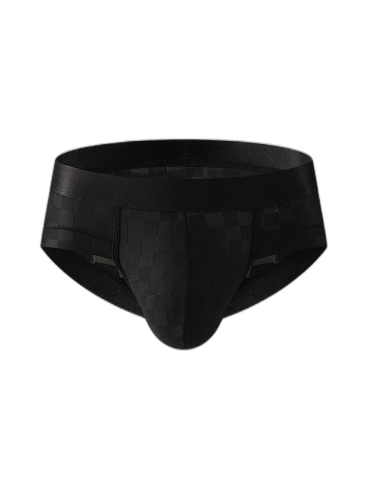 3 Pack Men's Cooling Silktech Briefs - U-Pouch Design & Checkered Antibacterial Lining