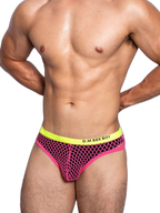 3 Pack Men's Low-Waist Sexy Big Mesh Breathable Transparent Sports Briefs