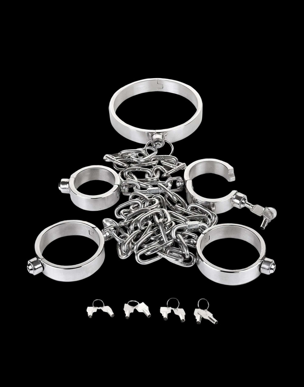 Stainless Steel Neck, Wrist, and Ankle Restraints (Push-Button Lock)
