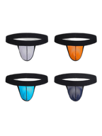 4 Pack Men's Single Pouch Ice Silk Sexy Thong