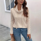 Long Sleeve Hooded Drawstring Pullover Sweater