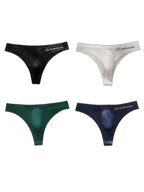 4-pack Men's Sexy Solid Color Letter Seamless Thong