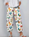 Minimalist Women's Pants Featuring A Patchwork Animal-print Design