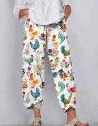 Minimalist Women's Pants Featuring A Patchwork Animal-print Design