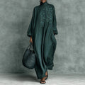 Women's Retro Tea-Party Outfit Cotton-Linen Button-Front Cheongsam Dress
