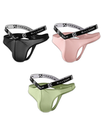 3 Pack Men's Sexy Ice Silk Mesh Breathable Erotic Thong & Strings