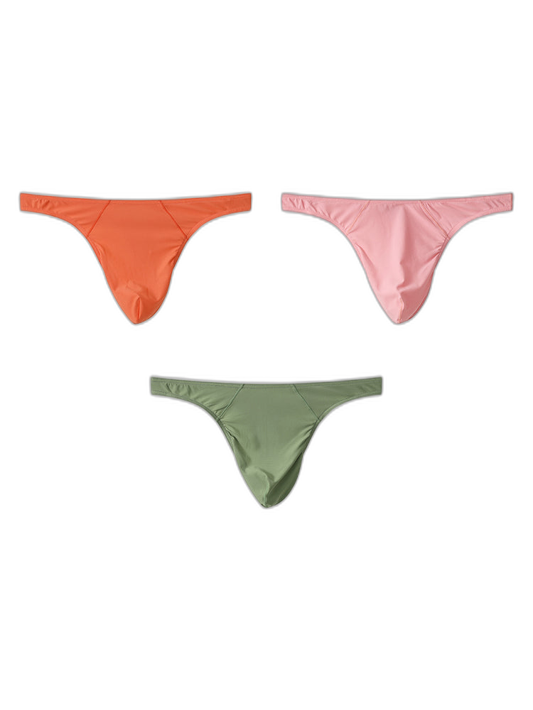 3 Pack Men's Low-Rise Performance Thong - Breathable Mesh & Smooth Fabric