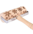 Push-Style Christmas Embossing Rolling Pin Printed Cookie Dough Stick Fondant Tool Baking Noodle Cake Dough Engraved Roller Q40