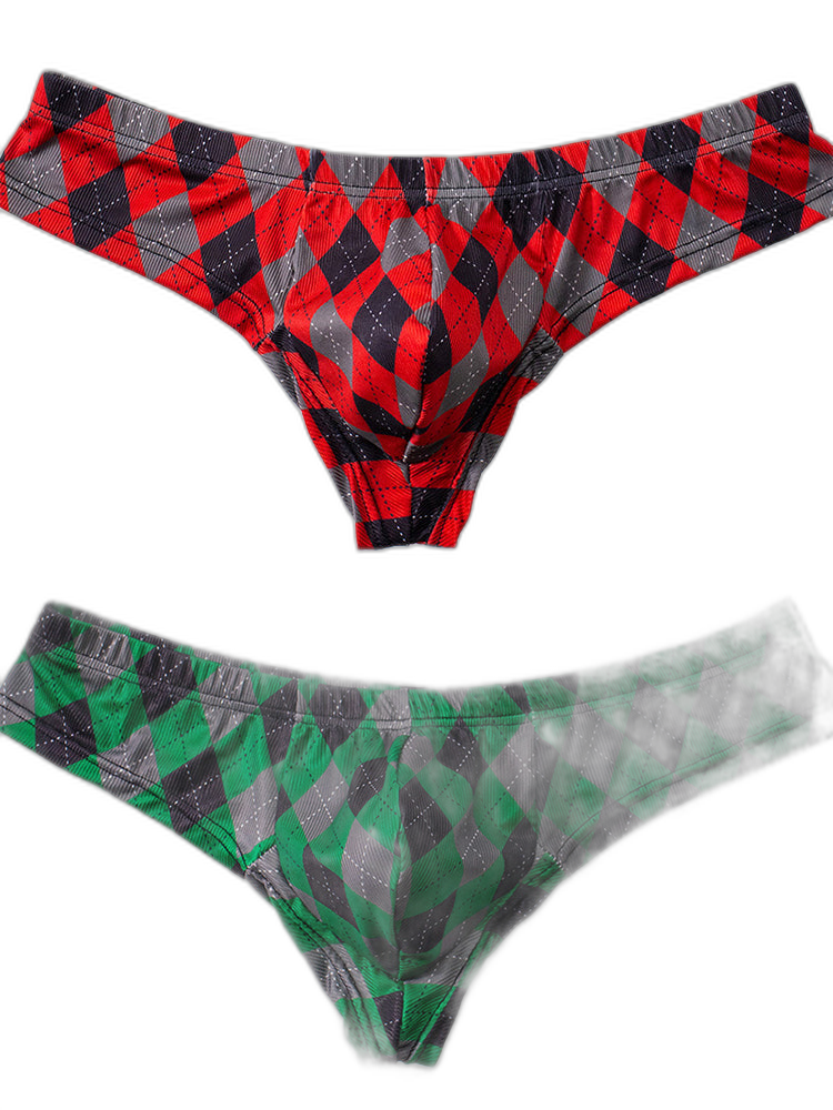 Men’s Low-Rise U-Convex Print Thong