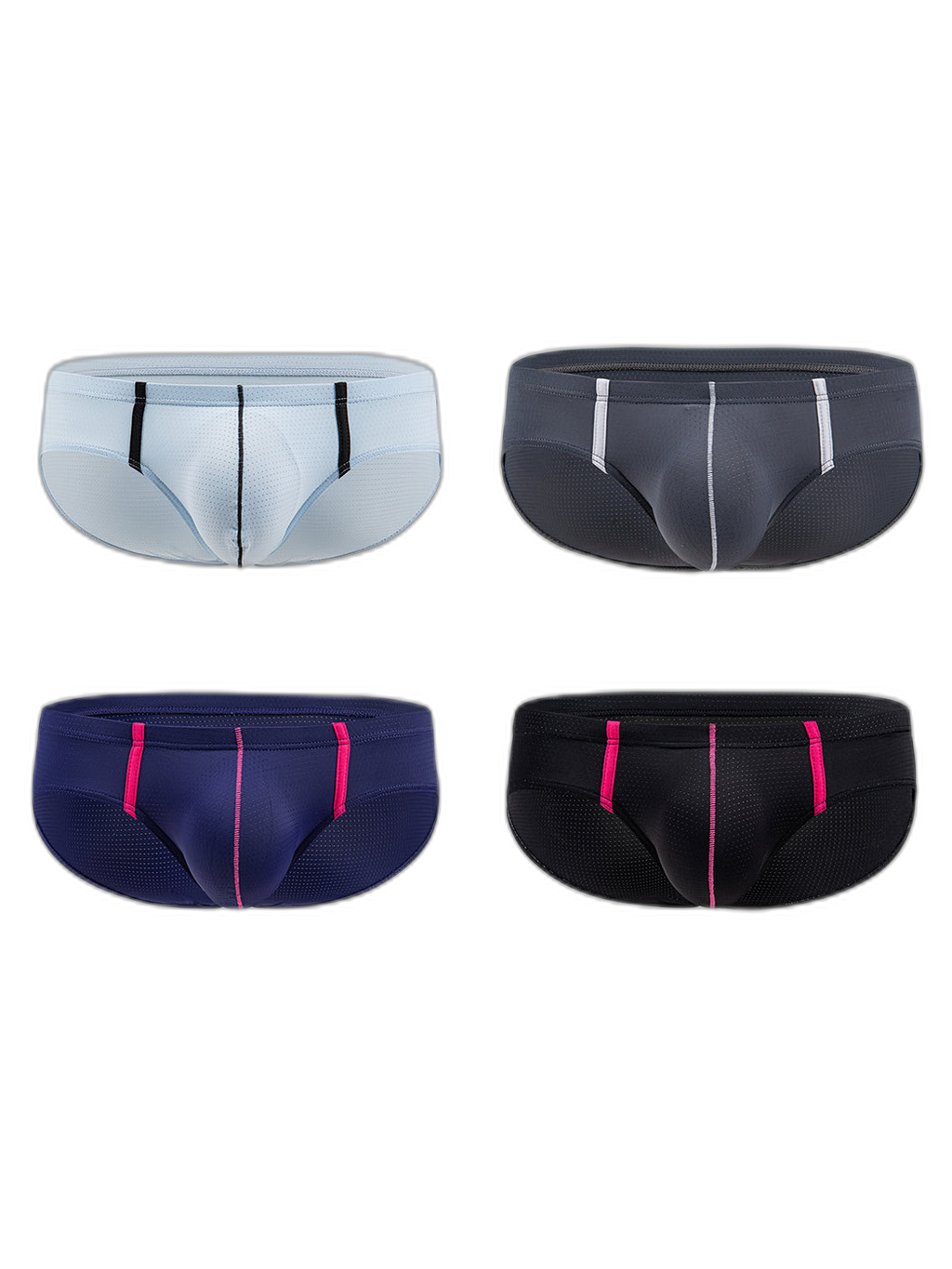 4 Pack Men’s Low-rise Breathable Mesh Briefs