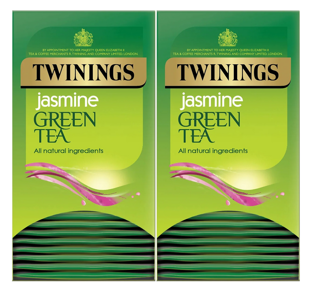 Twinings Green Tea & Jasmine Tea Bags Individually Enveloped Tagged Sachet Herb