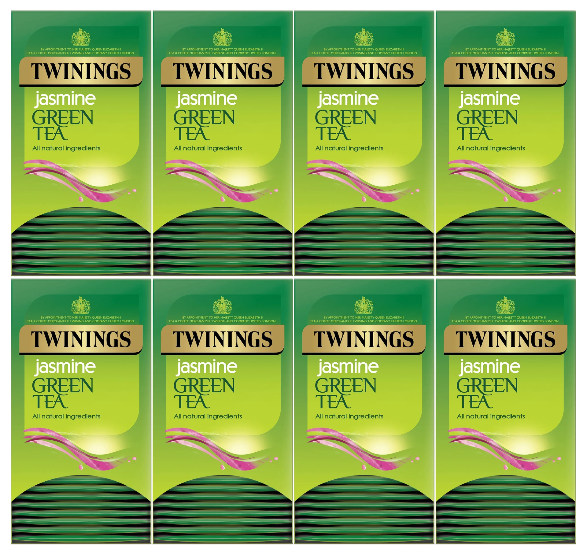 Twinings Green Tea & Jasmine Tea Bags Individually Enveloped Tagged Sachet Herb