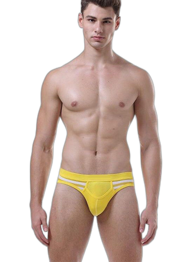 3 Pack Men's Mid-Rise Cotton Striped Briefs