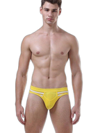 3 Pack Men's Mid-Rise Cotton Striped Briefs