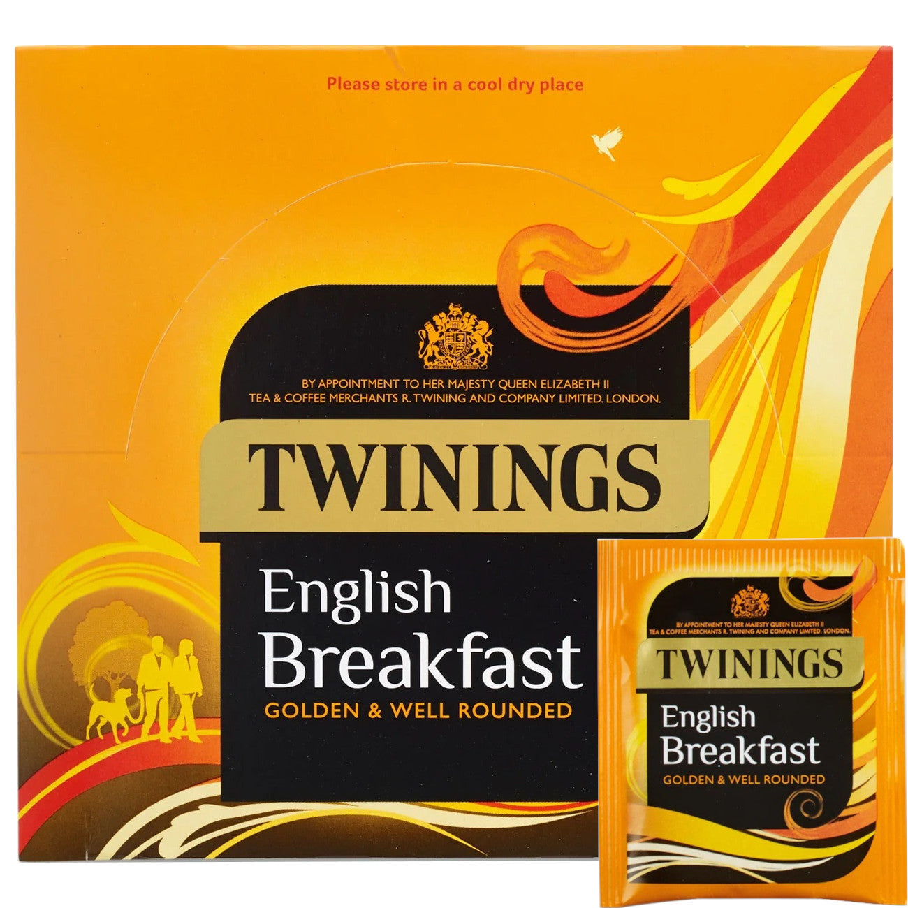 Twinings English Breakfast Black Tea Bags Individually Enveloped Tagged Sachet