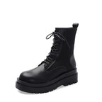 Martin boots women's thick heel lace retro motorcycle short boots