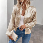 Thin Coat With Zip Slim Fit Slimming Casual Jacket Top