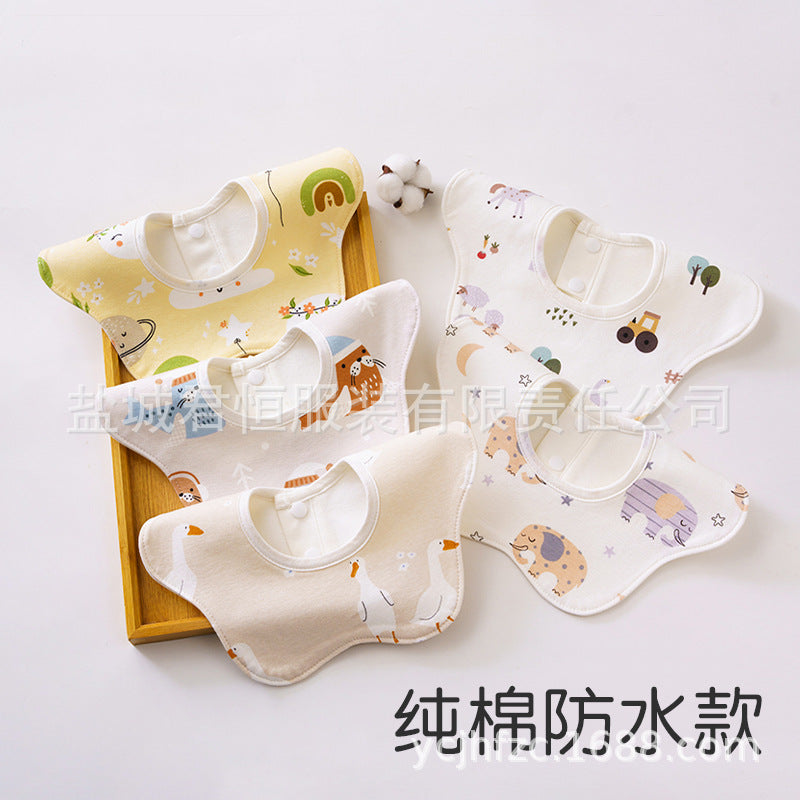 Pure Cotton 360° Rotatable Baby Bib - Petal-Shaped Drool Bib