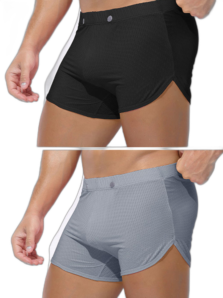 2 Pack Men's Breathable Mesh Boxer Briefs