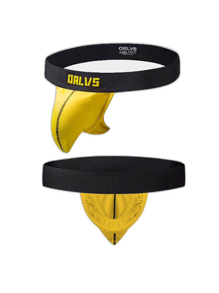 3 Pack Low-Cut Cotton Men's Thong with Enhanced Pouch