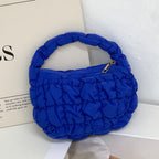 Women's Fashionable Pleated Puff Cloud Plaid Handbag