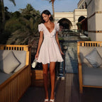 Summer New Arrival Sexy Low-Cut Dress With Bow Decoration