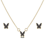 Butterfly Earrings & Necklace Jewellery Set