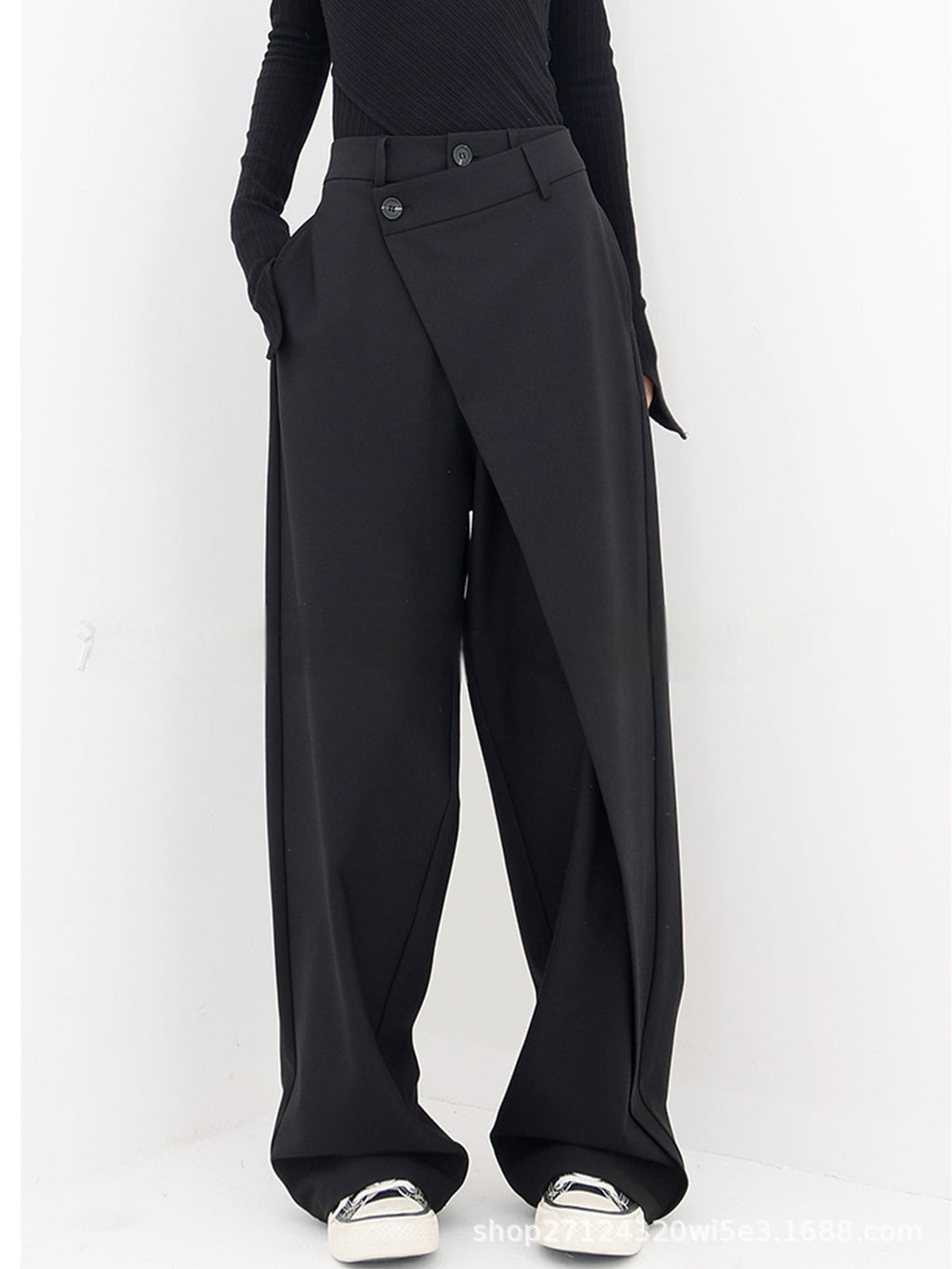 Irregular Wide-leg Pants Ins Fashion Loose Trousers Women's Clothing