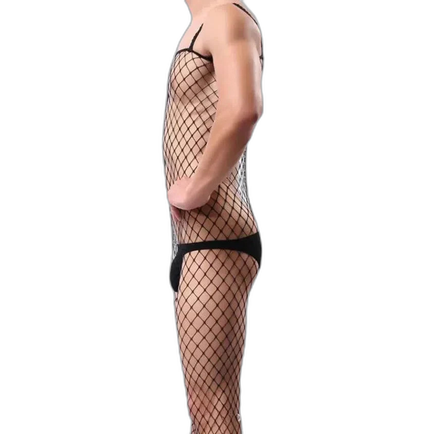 'Show It All' Mens Fishnet Bodysuit