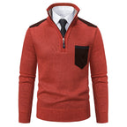 Pullover Men Sweater Thick Polo Shirts Korean Half Zipper Cold Blouse Stand Collar Autumn Winter Outerwear Luxury Cloth