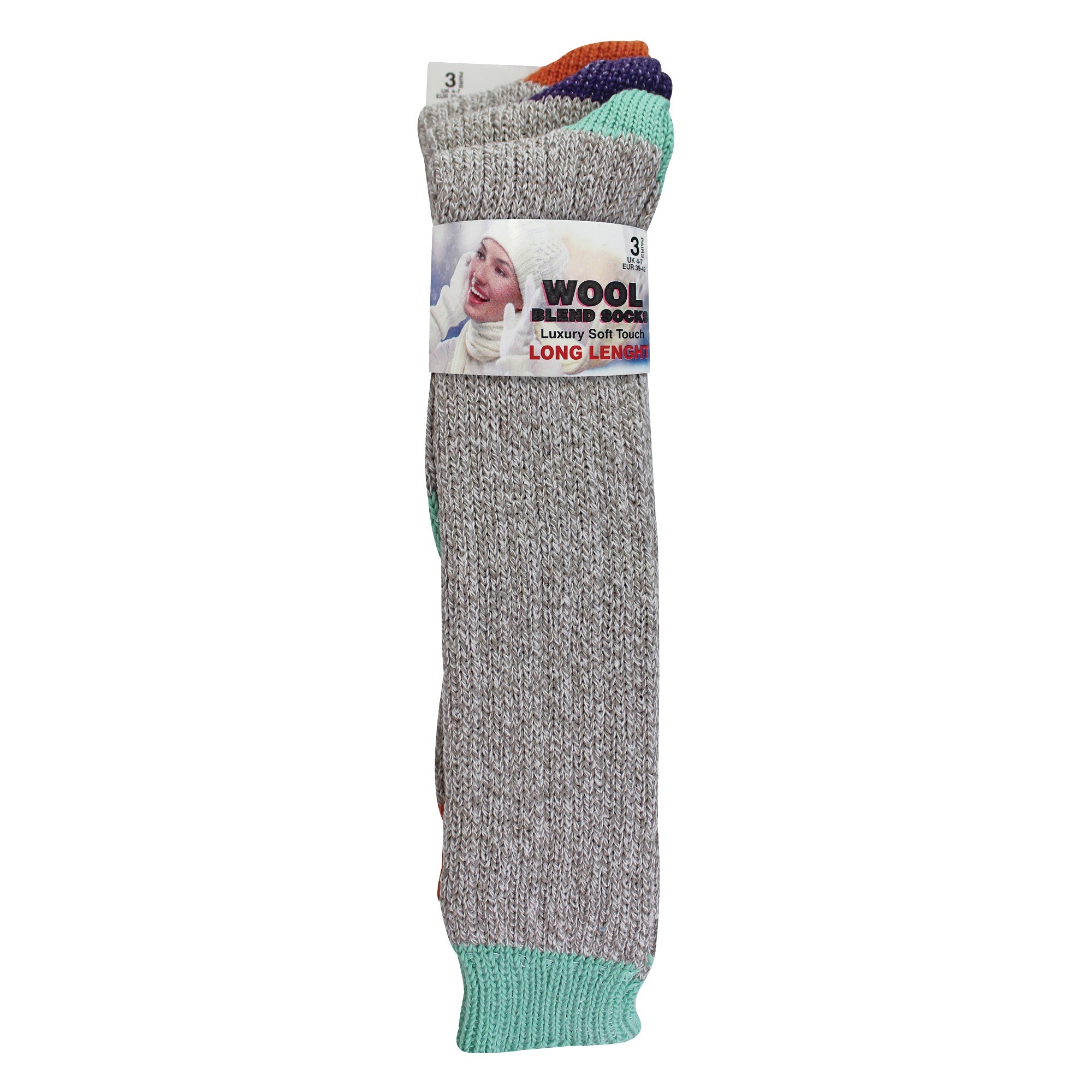3 Pairs Extra Long Warm Wool Ladies Socks