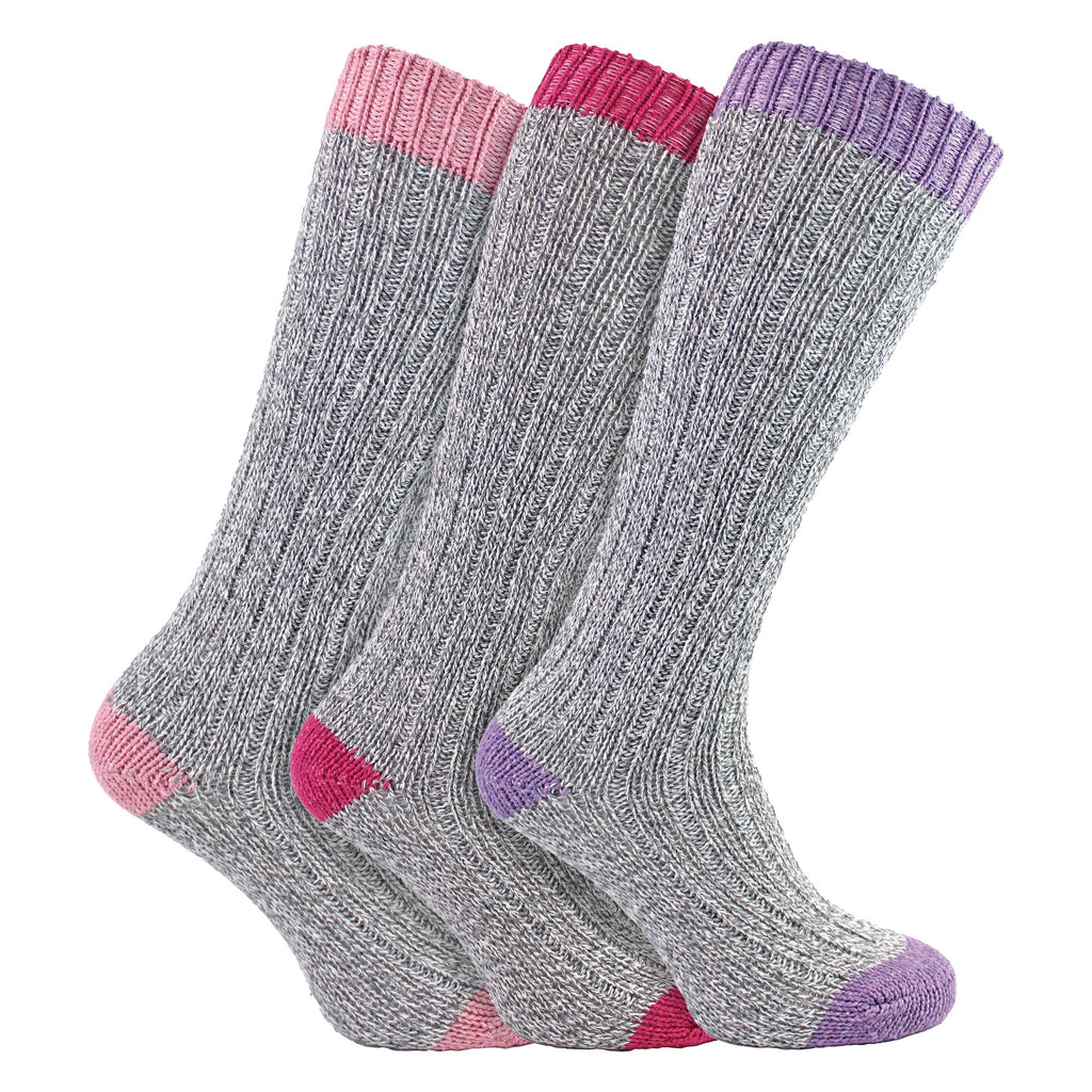 3 Pairs Extra Long Warm Wool Ladies Socks