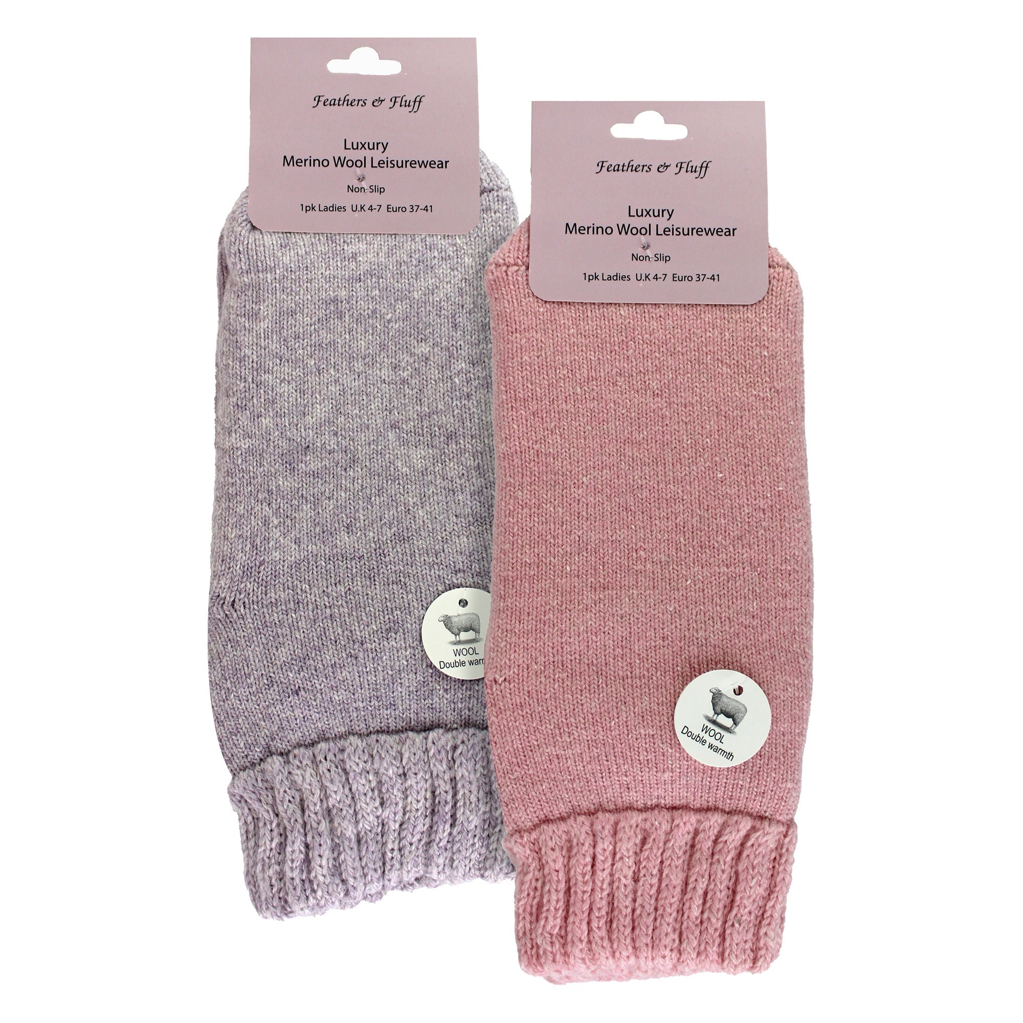 2 Pack Soft Warm Merino Wool Slipper Socks for Ladies