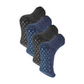 4 Pack Mens Warm Merino Wool Slipper Socks for Indoors