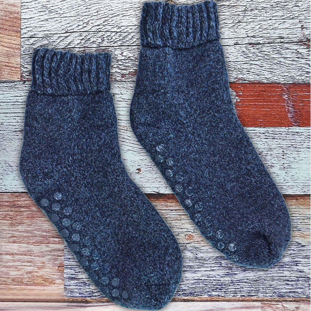 4 Pack Mens Warm Merino Wool Slipper Socks for Indoors