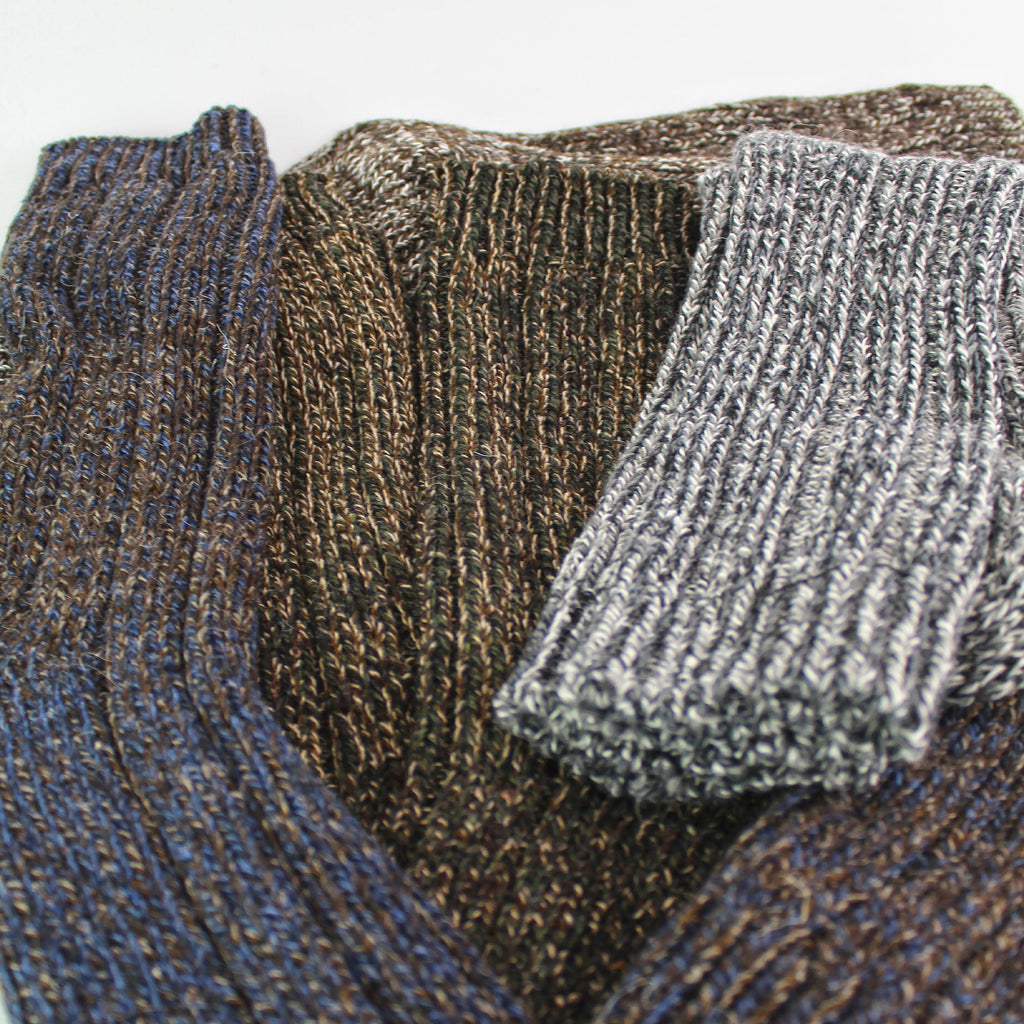 Mens 12 Pack Ribbed Alpaca Boot Socks