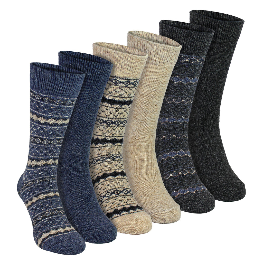 6 Pairs Mens Thick Alpaca Durable Boot Socks