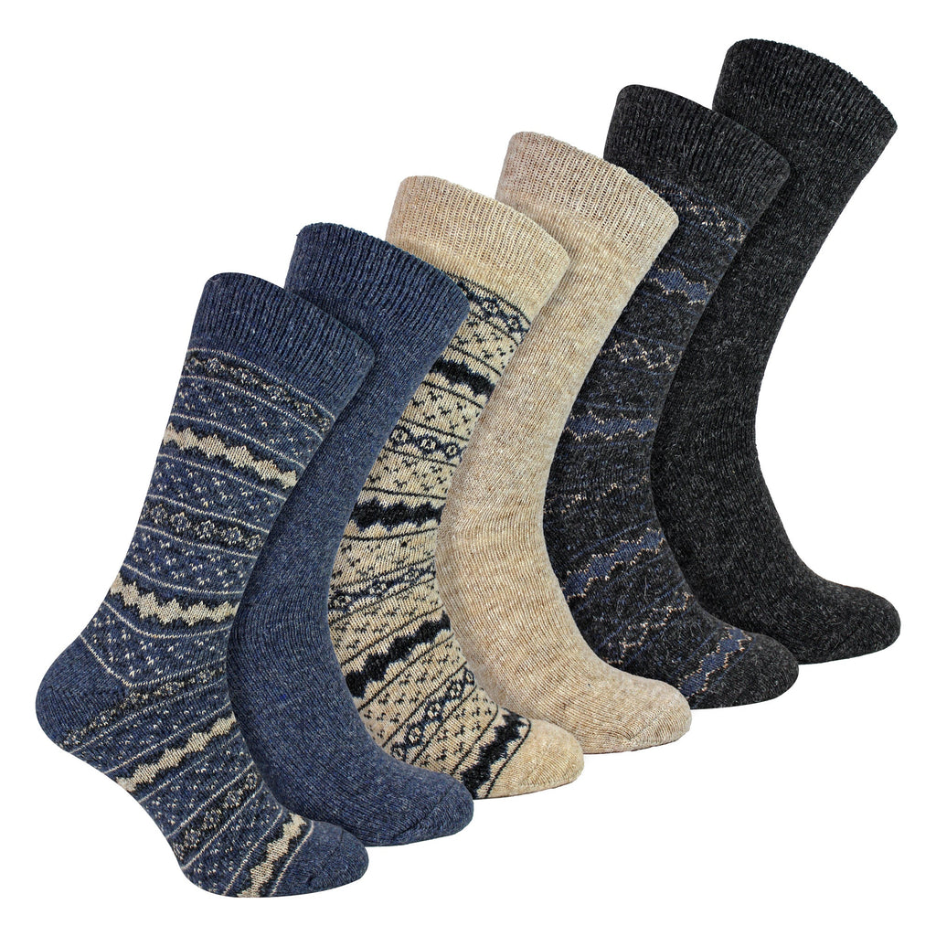 6 Pairs Mens Thick Alpaca Durable Boot Socks