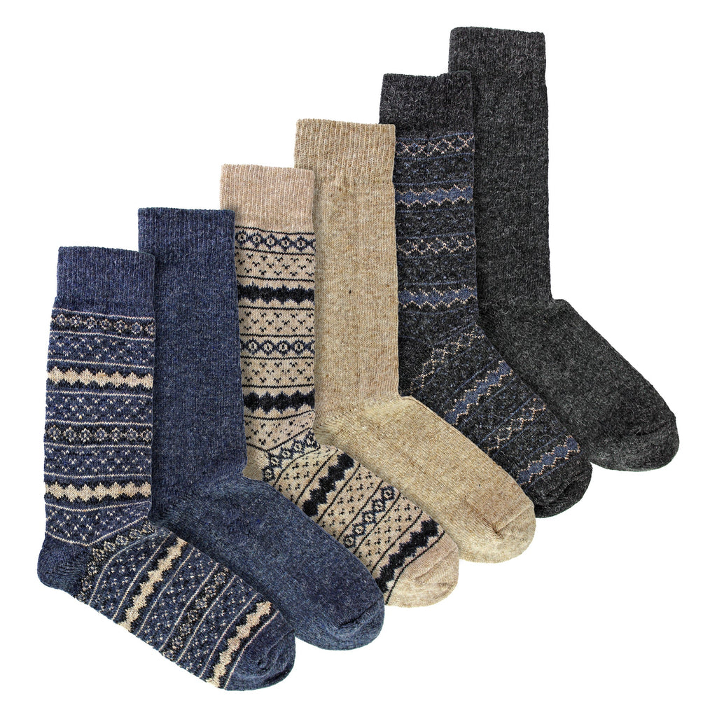6 Pairs Mens Thick Alpaca Durable Boot Socks