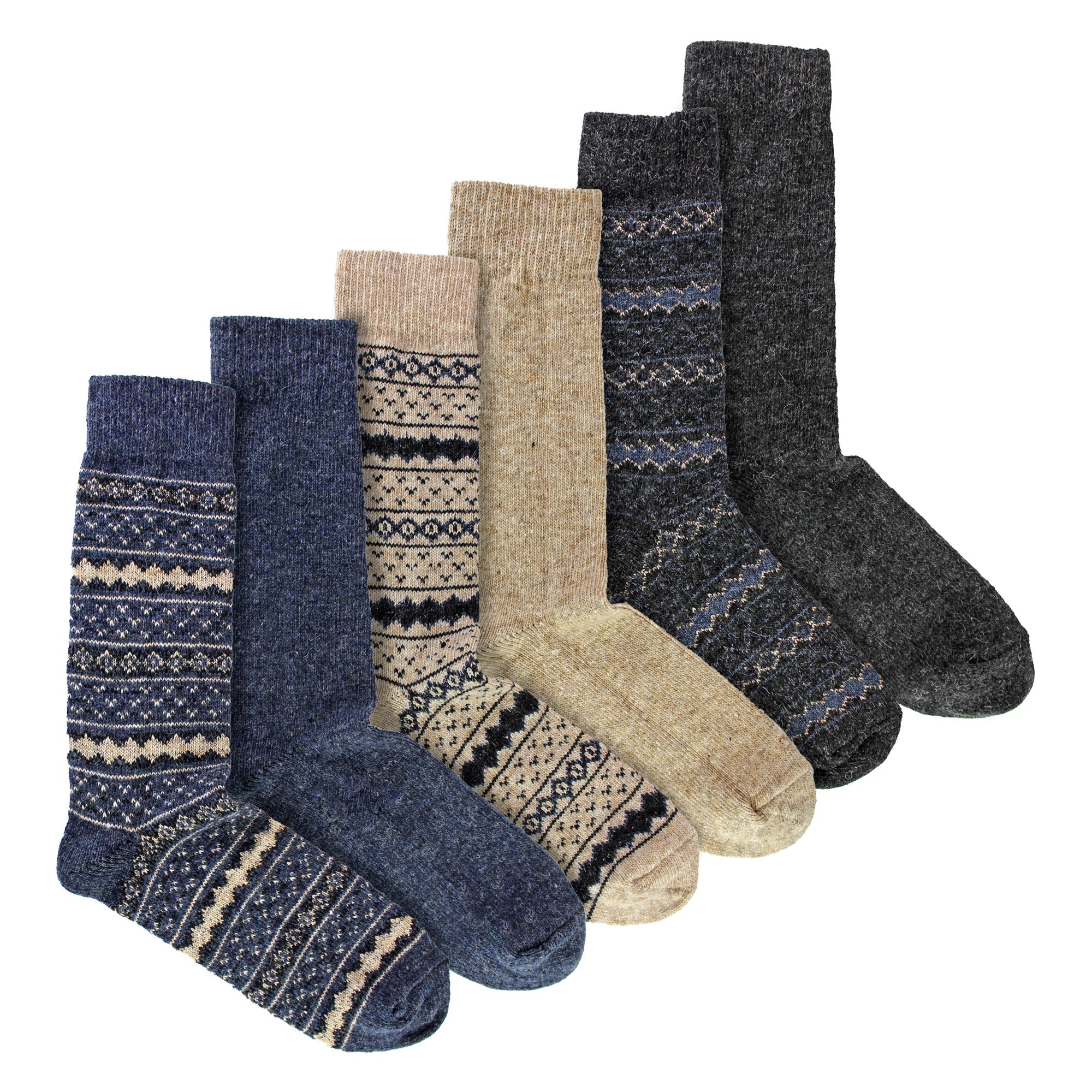 6 Pairs Mens Thick Alpaca Durable Boot Socks