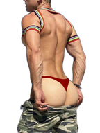 2-pack Men's Ribbed Low-rise Solid Color Thong
