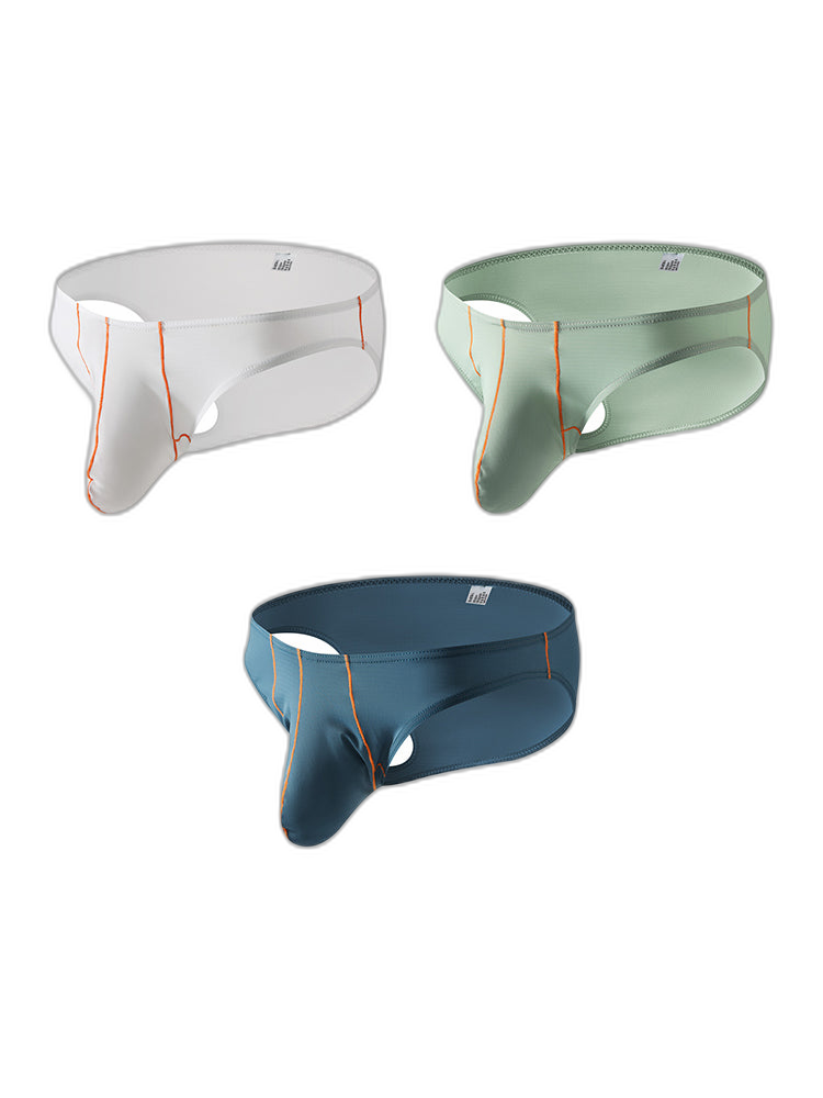 3 Pack Men's U-Pouch Ice Silk Briefs