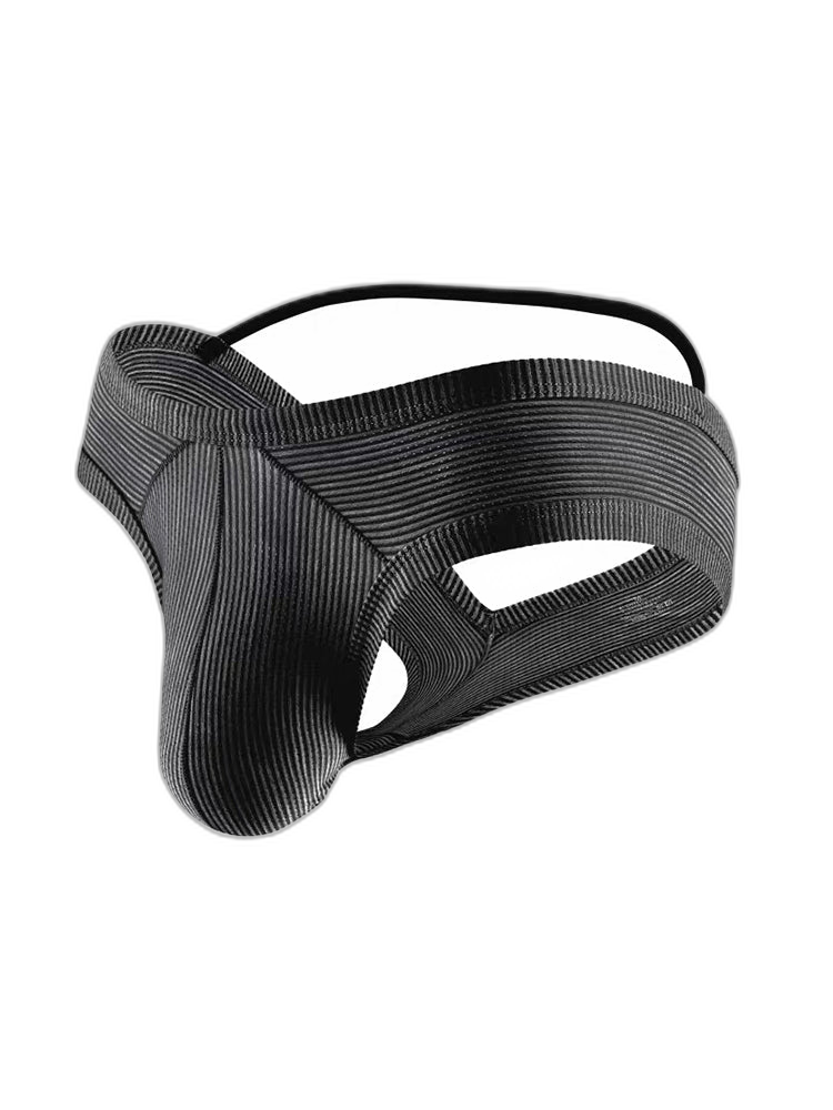 2 Pack Men's Low Rise Back Hollow 3D U-convex Large Pouch T-Back Briefs
