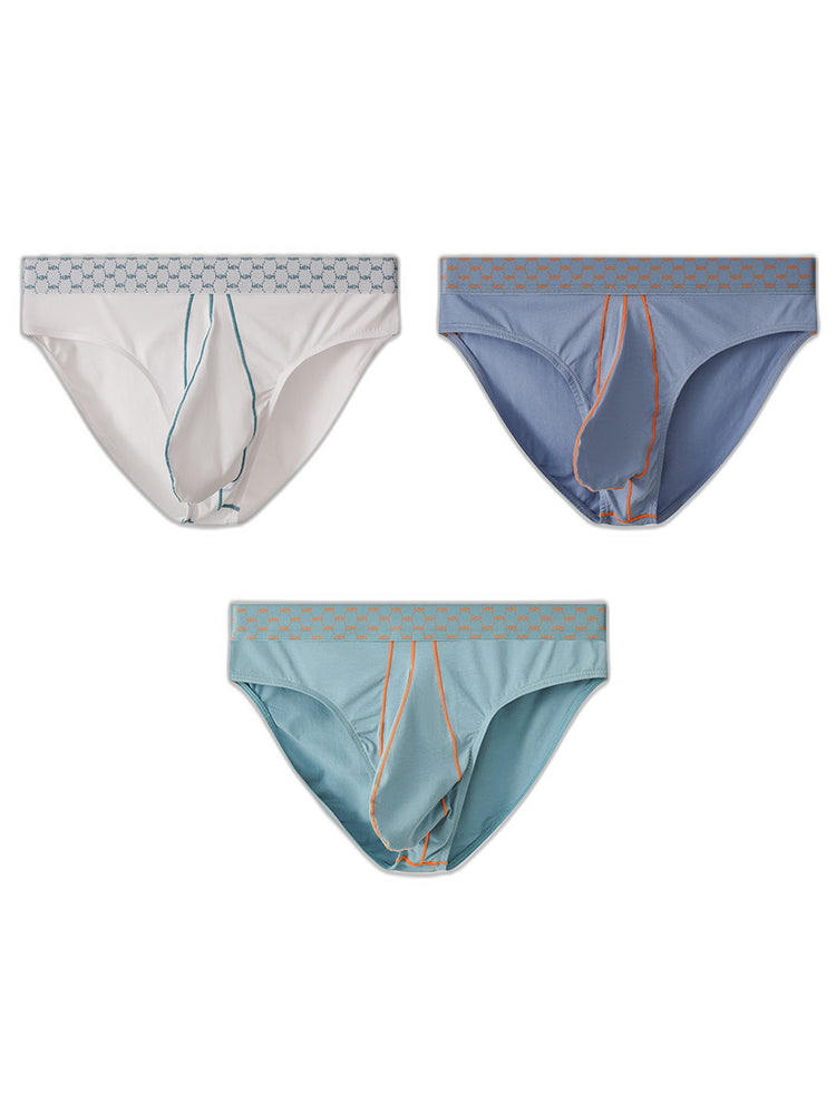 3 Pack Men's Sexy Large Pouch Breathable Comfortable Cotton Briefs